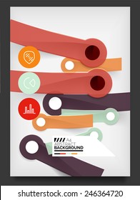 Flyer, Brochure Design Template, with stickers and infographics elements