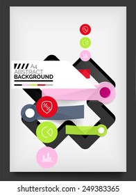 Flyer, Brochure Design Template, with stickers and infographics elements