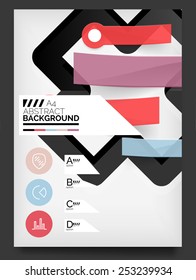 Flyer, Brochure Design Template, with stickers and infographics elements