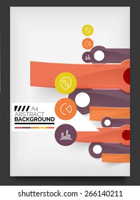 Flyer, Brochure Design Template, with stickers and infographics elements