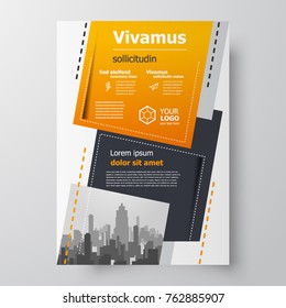 Flyer brochure design template yellow color