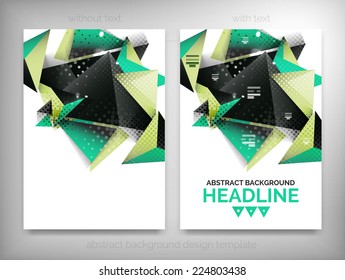 Flyer, Brochure Design Templates, Geometric Shape Unusual Abstract Backgrounds