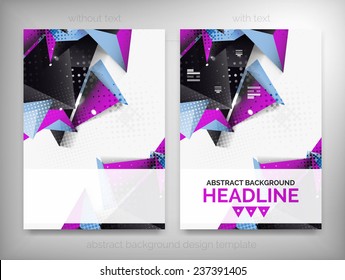 Flyer, Brochure Design Templates, Geometric Shape Unusual Abstract Backgrounds
