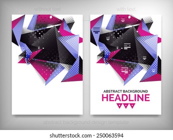 Flyer, Brochure Design Templates, Geometric Shape Unusual Abstract Backgrounds