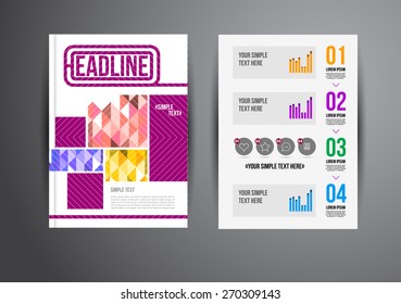 Flyer, Brochure Design Templates. Geometric Abstract Modern Backgrounds. Presentation, Brochure or Flyer Infographic Concept.
