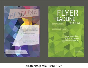 Flyer, Brochure Design Templates. Geometric Triangular Abstract Modern Backgrounds design for print,