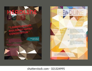 Flyer, Brochure Design Templates. Geometric Triangular Abstract Modern Backgrounds design for print,