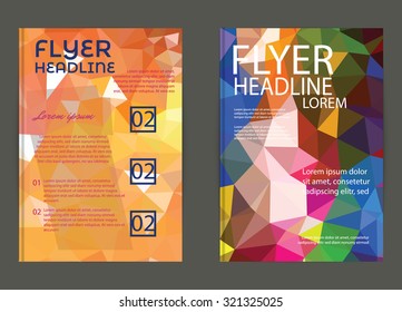 Flyer, Brochure Design Templates. Geometric Triangular Abstract Modern Backgrounds design for print,