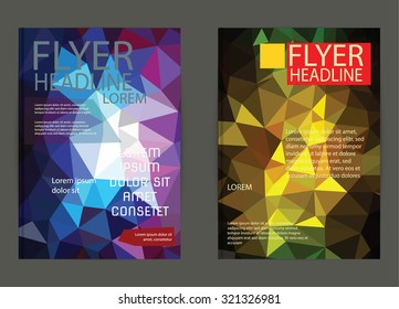 Flyer, Brochure Design Templates. Geometric Triangular Abstract Modern Backgrounds design for print,