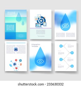 Flyer, Brochure Design Templates set. Geometric Triangular Abstract Modern Backgrounds. Mobile Technologies, Applications and Infographic Concept. 