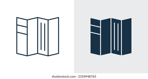 Flyer Brochure icon vector fill and line illustration