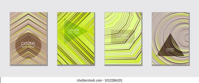 Flyer brochure leaflet poster cover design layout vector templates set in A4 size. Cover for annual report brochure flyer template design. A4 vector newsletter. Geometric shapes and halftone lines.