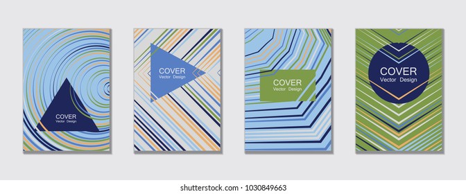 Flyer brochure leaflet poster cover design layout vector templates set in A4 size. Cover for annual report brochure flyer template design. A4 vector newsletter. Geometric shapes and halftone lines.