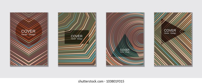 Flyer brochure leaflet poster cover design layout vector templates set in A4 size. Cover for annual report brochure flyer template design. A4 vector newsletter. Geometric shapes and halftone lines.