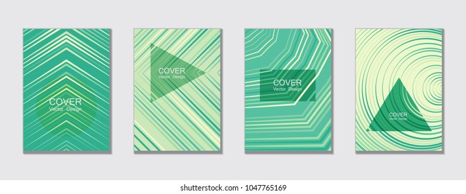 Flyer brochure leaflet poster cover design layout vector templates set in A4 size. Cover for annual report brochure flyer template design. A4 vector newsletter. Geometric shapes and halftone lines.