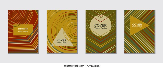 Flyer brochure leaflet poster cover design layout vector templates set in A4 size. Cover for annual report brochure flyer template design. A4 vector newsletter. Geometric shapes and halftone lines.