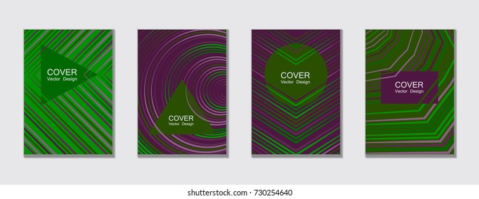 Flyer brochure leaflet poster cover design layout vector templates set in A4 size. Cover for annual report brochure flyer template design. A4 vector newsletter. Geometric shapes and halftone lines.