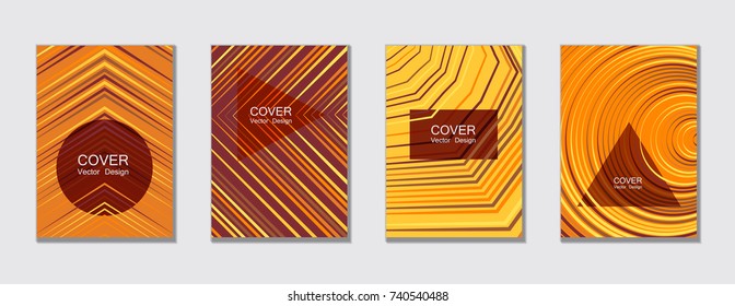 Flyer brochure leaflet poster cover design layout vector templates set in A4 size. Cover for annual report brochure flyer template design. A4 vector newsletter. Geometric shapes and halftone lines.