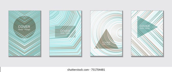 Flyer brochure leaflet poster cover design layout vector templates set in A4 size. Cover for annual report brochure flyer template design. A4 vector newsletter. Geometric shapes and halftone lines.
