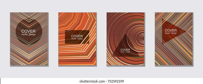 Flyer brochure leaflet poster cover design layout vector templates set in A4 size. Cover for annual report brochure flyer template design. A4 vector newsletter. Geometric shapes and halftone lines.