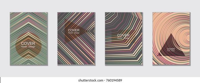 Flyer brochure leaflet poster cover design layout vector templates set in A4 size. Cover for annual report brochure flyer template design. A4 vector newsletter. Geometric shapes and halftone lines.