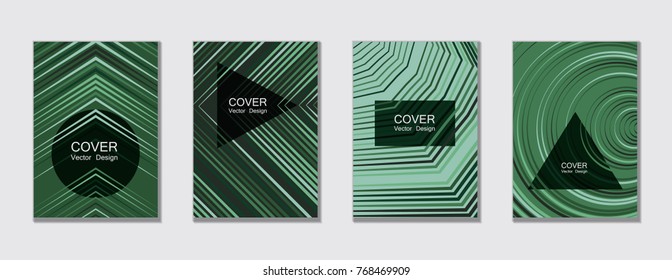 Flyer brochure leaflet poster cover design layout vector templates set in A4 size. Cover for annual report brochure flyer template design. A4 vector newsletter. Geometric shapes and halftone lines.