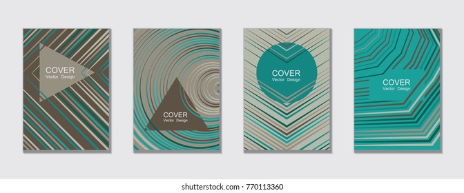 Flyer brochure leaflet poster cover design layout vector templates set in A4 size. Cover for annual report brochure flyer template design. A4 vector newsletter. Geometric shapes and halftone lines.