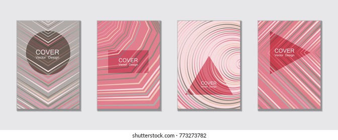 Flyer brochure leaflet poster cover design layout vector templates set in A4 size. Cover for annual report brochure flyer template design. A4 vector newsletter. Geometric shapes and halftone lines.