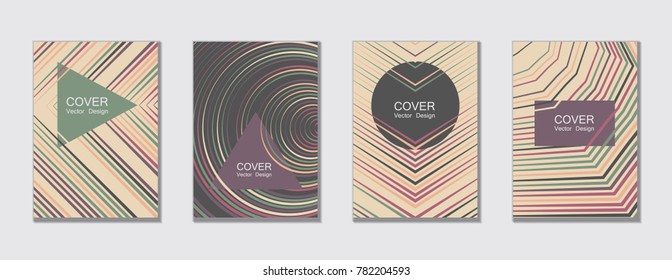 Flyer brochure leaflet poster cover design layout vector templates set in A4 size. Cover for annual report brochure flyer template design. A4 vector newsletter. Geometric shapes and halftone lines.