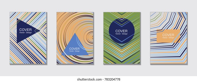 Flyer brochure leaflet poster cover design layout vector templates set in A4 size. Cover for annual report brochure flyer template design. A4 vector newsletter. Geometric shapes and halftone lines.
