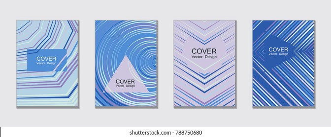 Flyer brochure leaflet poster cover design layout vector templates set in A4 size. Cover for annual report brochure flyer template design. A4 vector newsletter. Geometric shapes and halftone lines.
