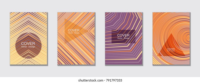 Flyer brochure leaflet poster cover design layout vector templates set in A4 size. Cover for annual report brochure flyer template design. A4 vector newsletter. Geometric shapes and halftone lines.