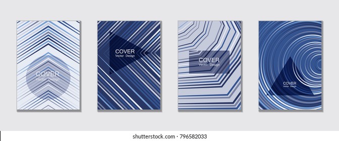 Flyer brochure leaflet poster cover design layout vector templates set in A4 size. Cover for annual report brochure flyer template design. A4 vector newsletter. Geometric shapes and halftone lines.