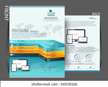 El folleto, Folleto, diseño de portada de revista para impresión y publicación, puede ser usado para marketing. Pasos vectoriales10 