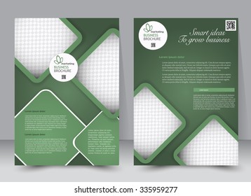 Flyer, brochure, magazine cover template design for education, presentation, website. Green color. Editable vector illustration. Abstract background.