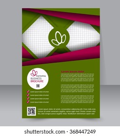 Flyer, brochure, magazine cover template design for education, presentation, website. Green and red color