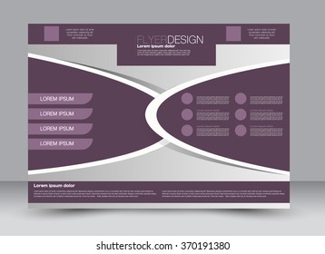 Flyer, brochure, magazine cover template design landscape orientation for education, presentation, website. Purple color. Editable vector illustration.