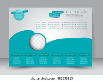 Flyer, brochure, magazine cover template design landscape orientation for education, presentation, website. Green color. Editable vector illustration