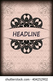 flyer, brochure, postcard, template. ethnic, vintage card with patterns and ornaments mandala. For study or recreation. Floral decoration. Islam, Arabic, Indian, Ottoman motifs. Oriental style