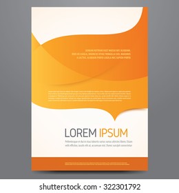 Flyer, brochure, poster, annual report, magazine cover vector template. Modern orange corporate design.