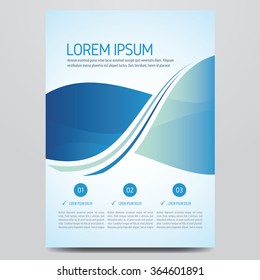 Flyer, Brochure, Poster, Annual Report, Magazine Cover Vector Template. Modern Blue Corporate Design.