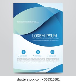 Flyer, brochure, poster, annual report, magazine cover vector template. Modern blue corporate design.
