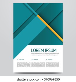 Flyer, brochure, poster, annual report, magazine cover vector template. Modern material design corporate layout.