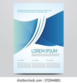 Flyer, brochure, poster, annual report, magazine cover vector template. Modern blue corporate design.
