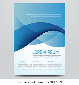 Flyer, brochure, poster, annual report, magazine cover vector template. Modern blue corporate design.