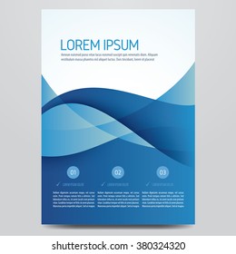 Flyer, brochure, poster, annual report, magazine cover vector template. Modern blue corporate design.