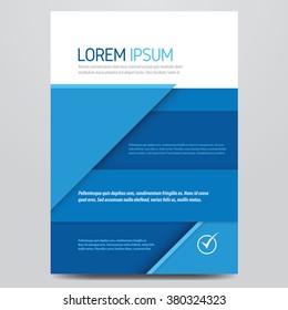 Flyer, brochure, poster, annual report, magazine cover vector template. Material design inspired corporate layout.