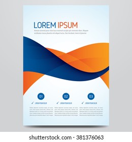 Flyer  brochure  poster  annual report  magazine cover vector template  Modern blue   orange corporate design 
