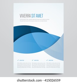 Flyer, brochure, poster, annual report, magazine cover vector template. Modern blue corporate design.