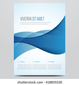 Flyer, brochure, poster, annual report, magazine cover vector template. Modern blue corporate design.